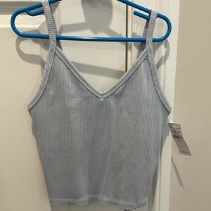 Iight blue cropped tank top from American eagle